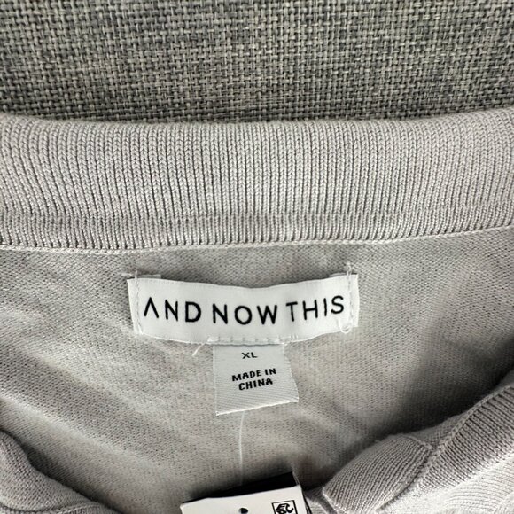 NEW And Now This Mens Henley Shirt Long Sleeve Split Neck $39.50 XL Lunar Rock - Picture 3 of 14